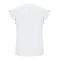 thumbnail image 4 of GUZOM Women's Sleeveless Sweetheart Neck Ruffle Detail Loose Fit Summer Top – Soft Stretch Fabric, Sweet & Cute Style White S, 4 of 7