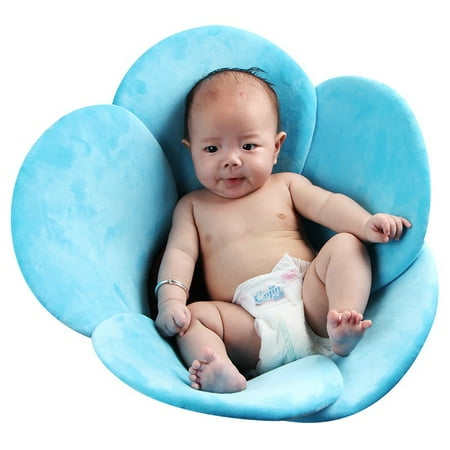 Baby Bath Cushion Sink Bather, Soft Quick Drying Bathtub Mat for Infant Bathing Tub Seat Support,Machine Washable, Flower Petal