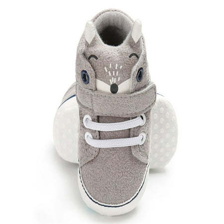 - Baby Girl Boys Fox Hight Cut Shoes Sneaker Anti-slip Soft Sole Toddler