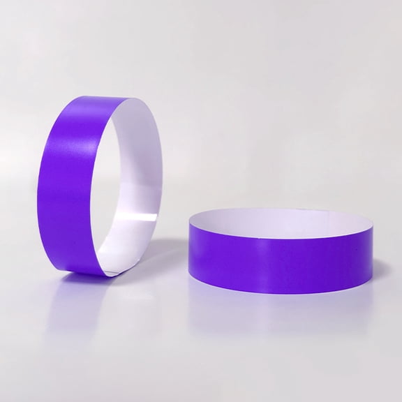 XmhyTop-A 100 Pcs Adhesive Paper Wristbands 25x1.9cm Identification Bracelets for Parties,Events,Clubs,Purple