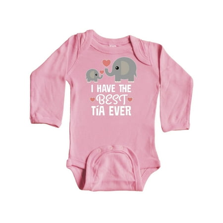 

Inktastic Best Tia Ever Niece Nephew Gift Gift Baby Boy or Baby Girl Long Sleeve Bodysuit