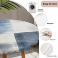 thumbnail image 3 of Navy Blue Grey Ombre Round Tablecloth for 45-54 Inch Tables, Fitted Table Cover with Elastic Edge, Modern Oil Painting Abstract Waterproof Outdoor Table Cloth Protector for Patio Garden Dinner Picnic, 3 of 9
