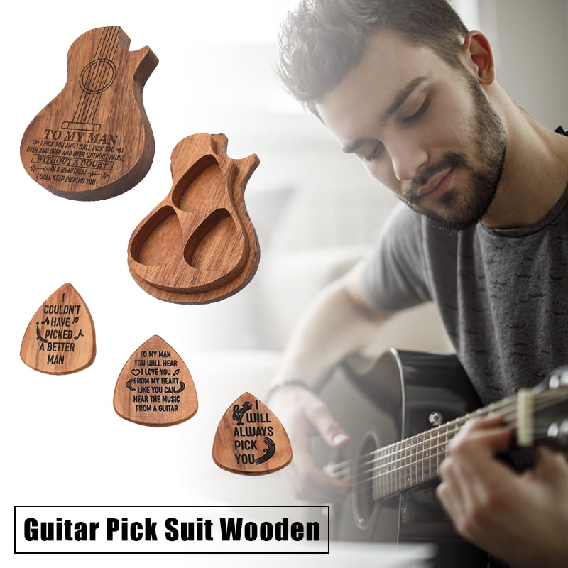 Guitar Pick Suit Wooden Guitar Picks Case Delicate Guitar Picks Guitar | Canada