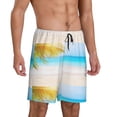 thumbnail image 2 of Bixox Men's Coconut Palm Tree on Beach printed lightweight casual shorts, soft sleep shorts with pockets., 2 of 7