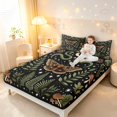 thumbnail image 3 of Homewish Gothic Moths Queen Sheets,Wild Botanical Mushroom Queen Sheet Sets,Black,4-Piece,1 Flat Sheet, 1 Fitted Sheet and 2 Pillowcases, 3 of 6