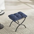 thumbnail image 6 of Vinsetto Lazy Chair with Ottoman, Modern Lounge Accent Chair with Armrests and Side Pocket, Ergonomic Design, Steel Frame, Navy Blue, 6 of 9