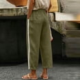 thumbnail image 6 of Linen Cotton Casual Pants For Women Drawstring Pocket Relaxed Beach Vacation Travel Summer Comfortable Pull On Easy Care For Beach Loose Fit Straight Leg, 6 of 7