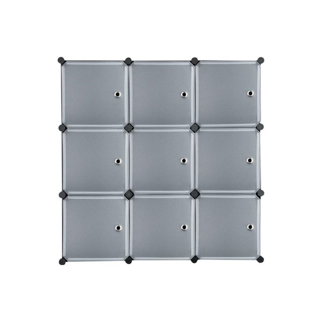 9 Cube Stackable Organizer Closet Storage Wardrobe Clothes Rack Shelf Cabinet US