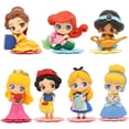 thumbnail image 2 of figuras de acción de dibujos animados para niños, juguetes de colección, decoración de habitación, princesa Bella, Ariel, Cenicienta, Rapunzel, regalo, 2 of 5