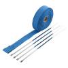 Paño Resistente Al Calor Envoltura de tubo de escape térmico de 5 m, tela resistente al calor para motocicleta de coche (azul)