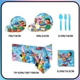thumbnail image 3 of JMOCD 81Pcs Blue Stitch Party Tableware Set, Birthday Party Supplies Decorations Set, Tablecloth,Plates, Napkins,Cutlery,Cups,10 Guests, 3 of 4