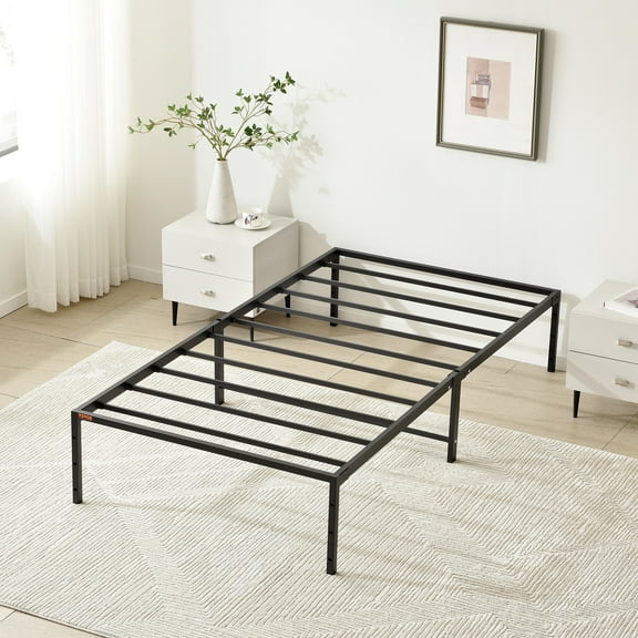 BENTISM Twin Size Bed Frame 14 inch Metal Bed Frame Platform 600 lbs Noise Free