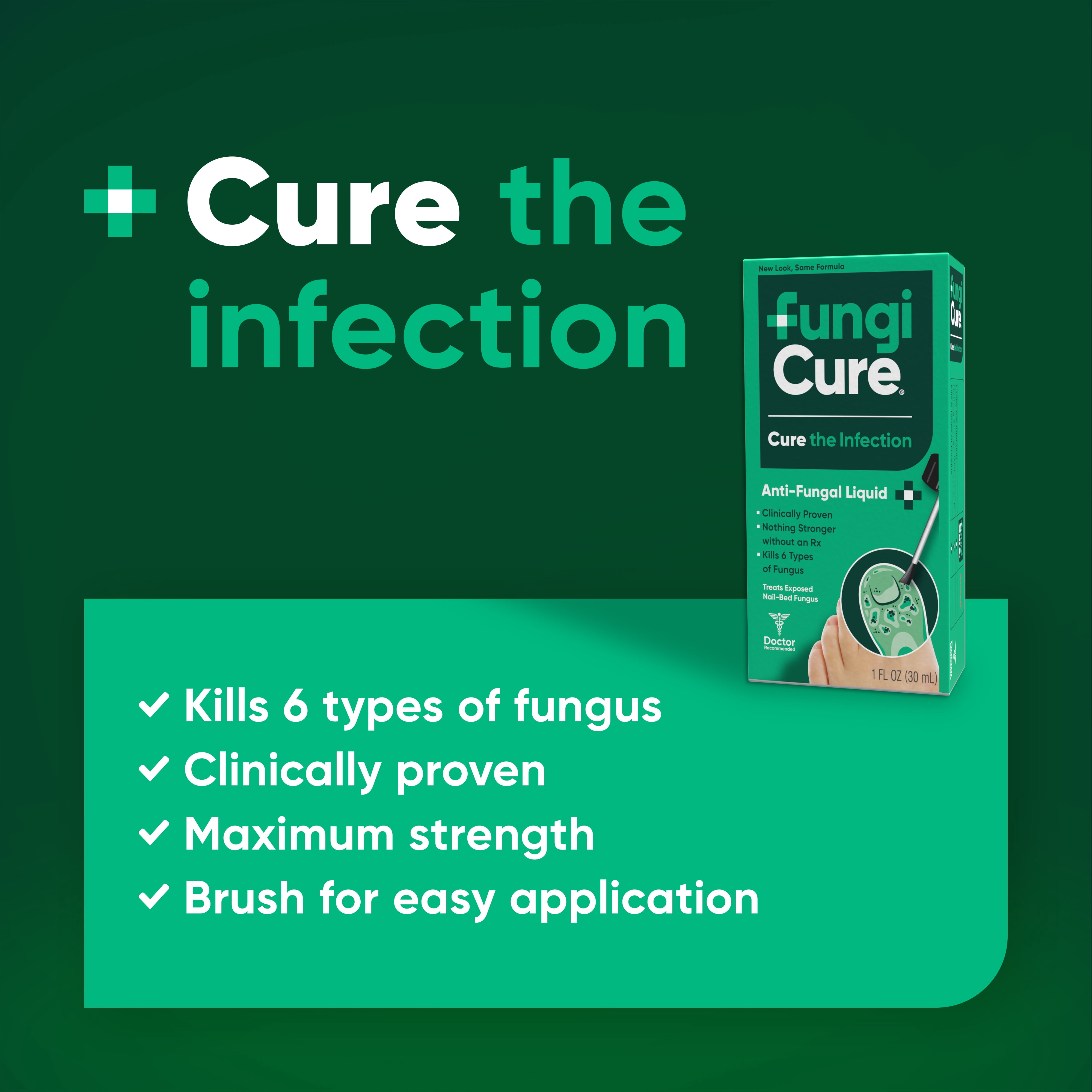 Fungicure Anti-Fungal Liquid - Nothing Stronger Without an RX - Clinically Proven - 1 fl oz