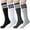 Stripe, variant on 4 Pairs Womens Knee High Socks, Casual Solid Knit Knee Thigh High Stockings, White