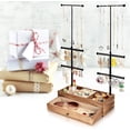 thumbnail image 3 of Sfugno Jewelry Organizer Stand, Wood Jewelry Drawer Storage Box with Double Rods and 6 Tier Jewelry Tree Stand Holder for Necklaces Bracelet Earring Ring Display,Carbonized Black, 3 of 5