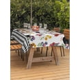 thumbnail image 3 of Outdoor Tablecloth with Umbrella Hole for Patio/Picnic/Party/Camping, Farmhouse Rooster Waterproof Table Cloth Rectangle Table Cover Washable, Country Watercolor Flowers Black Plaid (60"x 102"), 3 of 8