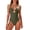 Army Green Womens One-Piece Swimsuits, variant on BSDJILFG One-Piece Swimsuit for Women Petite Full Coverage Summer Bathing Suit front Hook Cutout Slimming Spring Suit