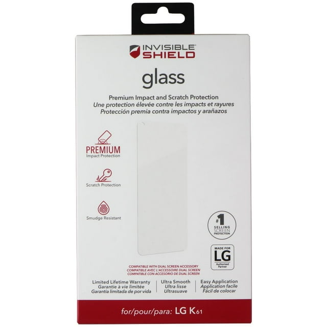 ZAGG Bouclier Invisible Protecteur d'Écran en Verre pour LG K61
