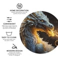 thumbnail image 3 of Zufioo Golden White Fire Dragon Print Leather Coaster Set, Decorative PVC Coasters 4-pack - Scald and Stain-resistant, Suitable for Home, Cafes, Restaurants-Round Shape, 3 of 6