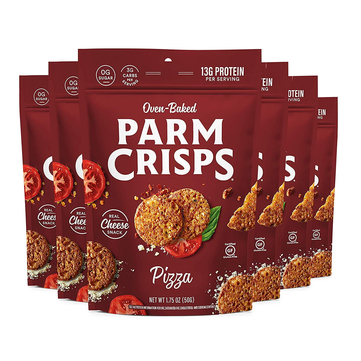 ParmCrisps Pizza, 1.75 Ounce (Pack of 6), Keto Snacks, 100% Cheese Crisps, Gluten Free, Sugar Free, High Protein, Keto-Friendly