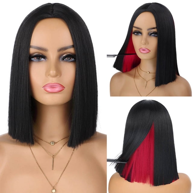 YisangMZ African Ladies Hair Sets Wavy Curls Wig Center Part Shoulder Length Colorful Hair