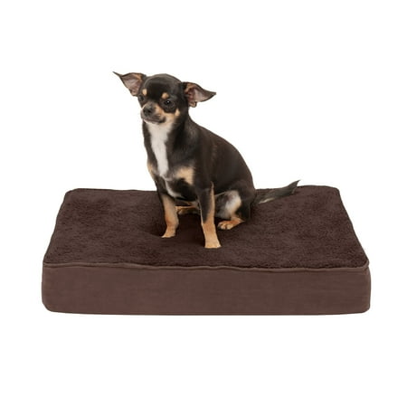 UPC: 0815181021283 | FurHaven Pet Products | Deluxe Memory Foam Terry & Suedine Mattress Pet Bed for Dogs & Cats – Espresso  Small