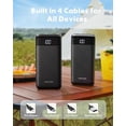 thumbnail image 3 of Portable Charger with Built in Cables, Portable Charger with Cords Wires Slim 10000mAh Travel Essentials Battery Pack 6 Outputs 3A High Speed Power Bank for iPhone Samsung Pixel LG Moto iPad, 3 of 5