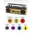 thumbnail image 1 of Riptunes Cassette Boombox, Retro Blueoth Boombox, reproductor de cassette y grabadora, AM/ FM/ SW-1-SW2 Radio-4 Band Radio, USB y SD, Amarillo, 1 of 2