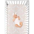 thumbnail image 4 of Sweet Jojo Designs Amelia Pink and White Fitted Crib Sheet, 4 of 6