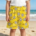 thumbnail image 2 of Angala Toddler Boys Shorts Elastic Waist Soccer Print Running Shorts Summer Comfortable Stretch Soccer Sports Casual Kids Shorts Size 11-12 Years Yellow, 2 of 4