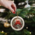 thumbnail image 4 of Christmas Tree Decorations with Rustic White Snowy Border Design, Festive Red Christmas Ornaments for Winter Decorations for Home and Tree Branches, 2026 Christmas Ornaments, 4 of 6