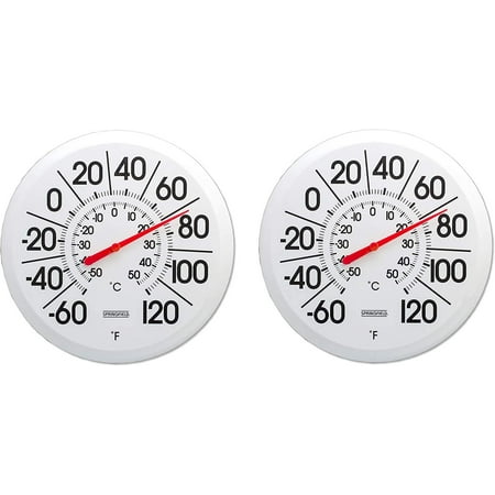 

Taylor Precision Products Springfield Big and Bold Low Profile Patio Thermometer 13.25-Inch 2 Pack