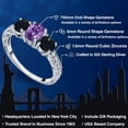 thumbnail image 2 of Gem Stone King 1.82 Ct Oval Purple Amethyst Black Onyx 925 Sterling Silver Ring (Size 8), 2 of 6