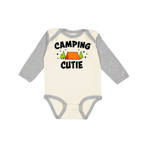 Inktastic Camping Cutie Boys or Girls Long Sleeve Baby Bodysuit