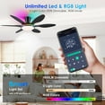 thumbnail image 4 of PHORUS 51" Flush Mount Ceiling Fan with Lights, Quiet DC Motor, Dimmable LED with Side RGB, 6-Blade Low Profile Modern Black Ceiling Fan for Bedroom Living Room, 4 of 9