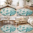 thumbnail image 4 of Small Round Rug 3Ft, Turquoise Starfish Non-Slip Washable Circle Rugs Carpet, Ocean Nautical Seahorse Coral Shell Indoor Outdoor Rug Floor Mats Throw Runner for Bedroom Living Room Bathroom, 4 of 8