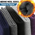 thumbnail image 2 of Merino Wool Socks for Women Hiking Thermal Warm Winter Thick Boot Cozy Crew Comfy Work Socks for Ladies 5 Pairs, 2 of 6