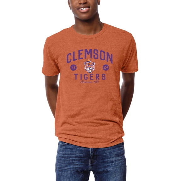 Men's League Collegiate Wear Heather Orange Clemson Tigers Victory Falls Tri-Blend T-Shirt