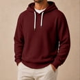thumbnail image 5 of happyYEE Men's Waffle Hoodie with Drawstring, Casual Long Sleeve Hooded Sweatshirt, Fall Fashion Versatile Pullover Tops, 5 of 8