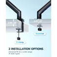 thumbnail image 3 of ARES WING Heavy Duty Single Monitor Arm - Fully Adjustable Monitor Mount for 17"-40" Ultrawide Screens up to 26.4 lbs with Clamp/Grommet Desk Mount, 75/100 Vesa Mount, Black, 3 of 8