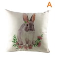 thumbnail image 2 of Moocorvic 18" x 18" Easter Bunny Flax Decorative Throw Pillow Covers, 2 of 2