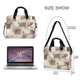 thumbnail image 3 of 16" Laptop Briefcase for Work Travel Laptop Shoulder Bag Carrying Handbag Laptop Case Squares and Ginkgo Leaves Pattern, 3 of 8