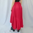 thumbnail image 2 of Women's Skirts Summer Elegant Chiffon Skirt Casual Swing Skirt High Waist Plain Ruffles A-Line Dresses Solid Color Office Work Maxi Dress Skirt, 2 of 7