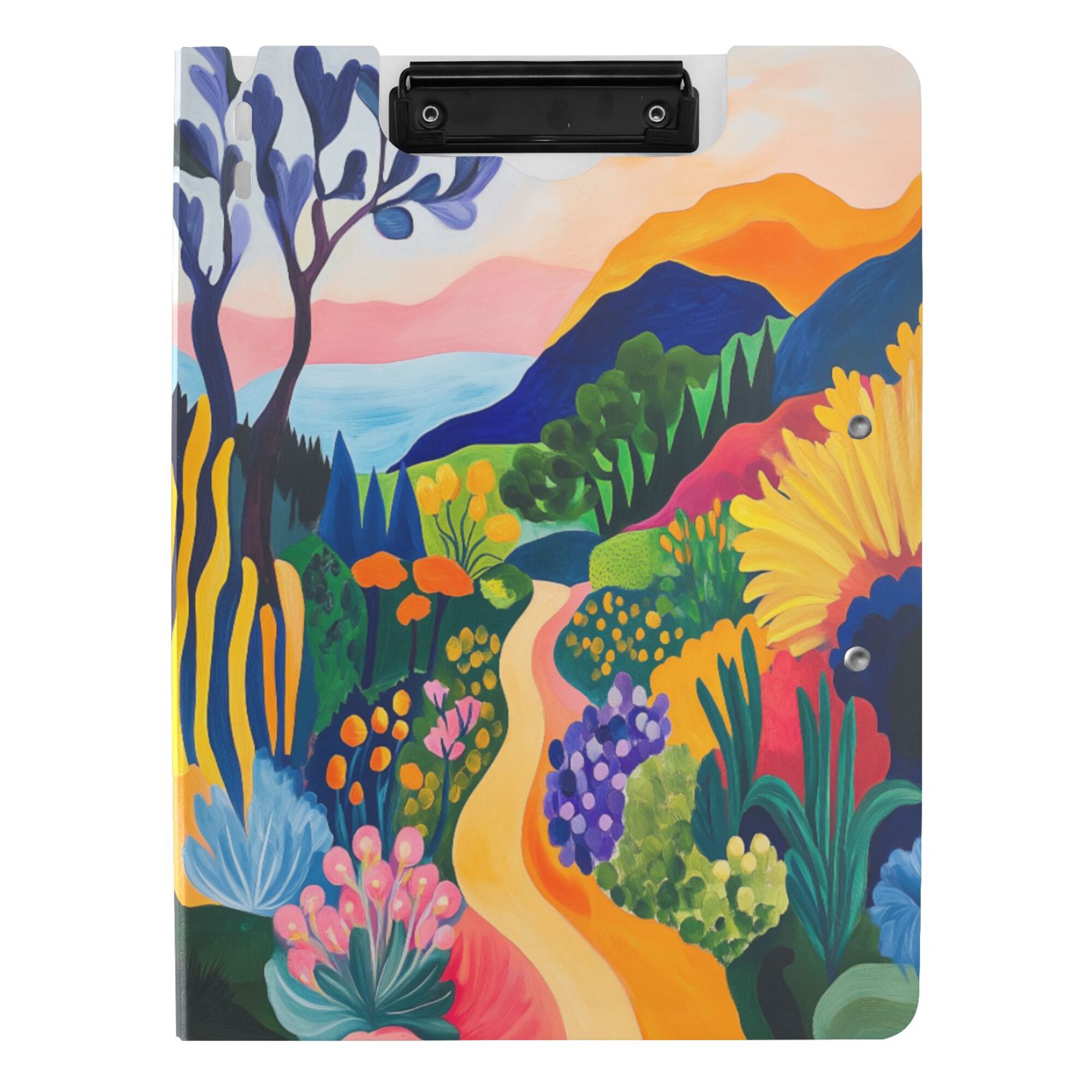 FORMRS A4 Clipboard Folder with Pen Holder Horizontal Foldable School Office Binder, Art Path