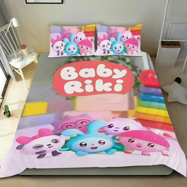 Bebé Riki Conjunto de sábanas temático, trío de piezas, cómodo y amigable con la piel, diseño único, regalo de decoración para el hogar para familiares, amigos y fans,173cm *218cm