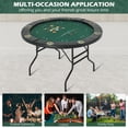 thumbnail image 7 of RayChee Round Poker Table Foldable, 8 Players Casino Leisure Card Game Table w/Stainless Steel Cup Holders & Padded Rails, Folding Texas Holdem Table for Blackjack Board Game (Black, 48 Inch), 7 of 7