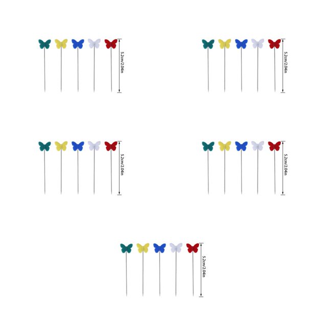 Kenally 100 Uds. De alfileres para acolchado de cabeza de insecto, agujas de coser extrafinas de acero inoxidable para decoración de joyería de modista Type2 Kenally CBP142142
