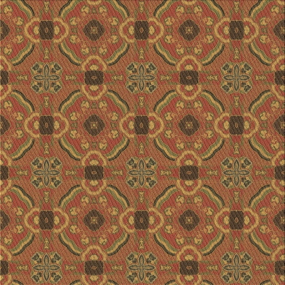 Ahgly Company Machine Washable Indoor Square Transitional Mahogany Brown Area Rugs, 5' Square