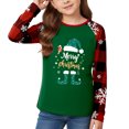 thumbnail image 2 of CONFREE Christmas Girls Long Sleeve Tshirts Crew Neck Xmas Letter Graphic Casual T-Shirt for Kids, 2 of 4