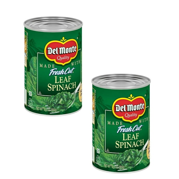 ( 2 Pack ) Del Monte Canned Fresh Cut Leaf Spinach, 13.5 Ounce